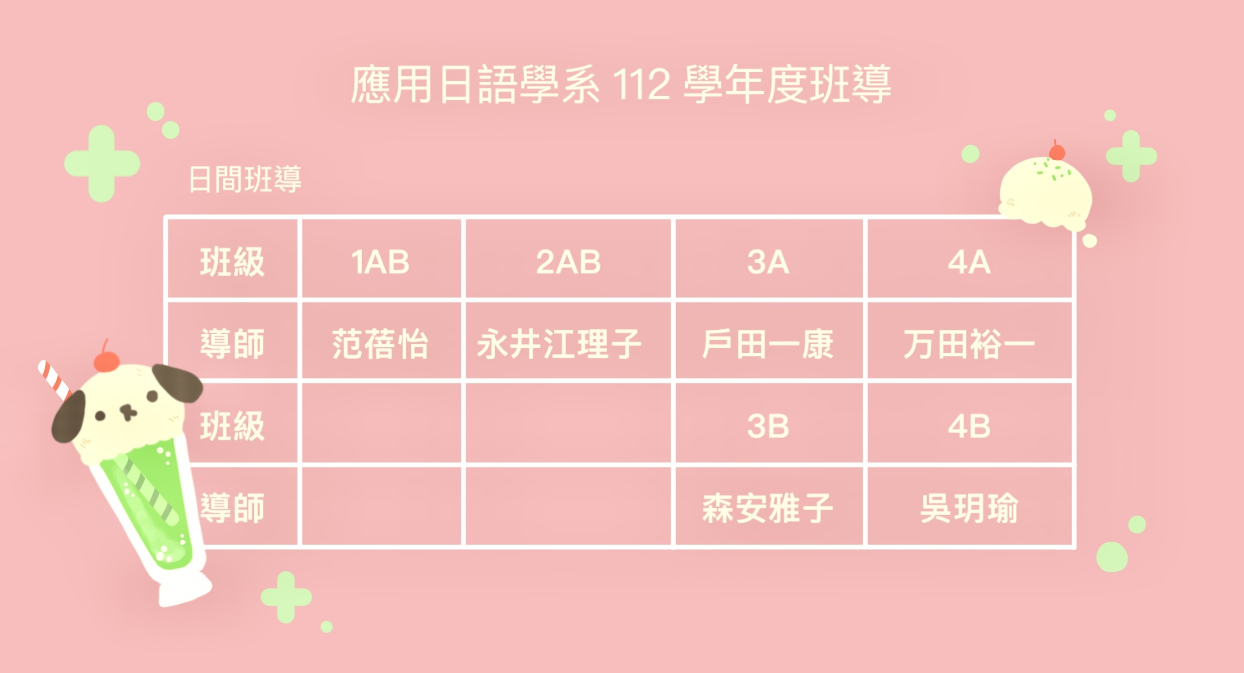 112學年度班導